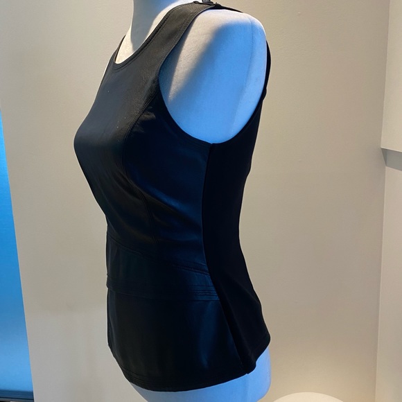 BCBG black leather sleeveless top - Picture 3 of 4